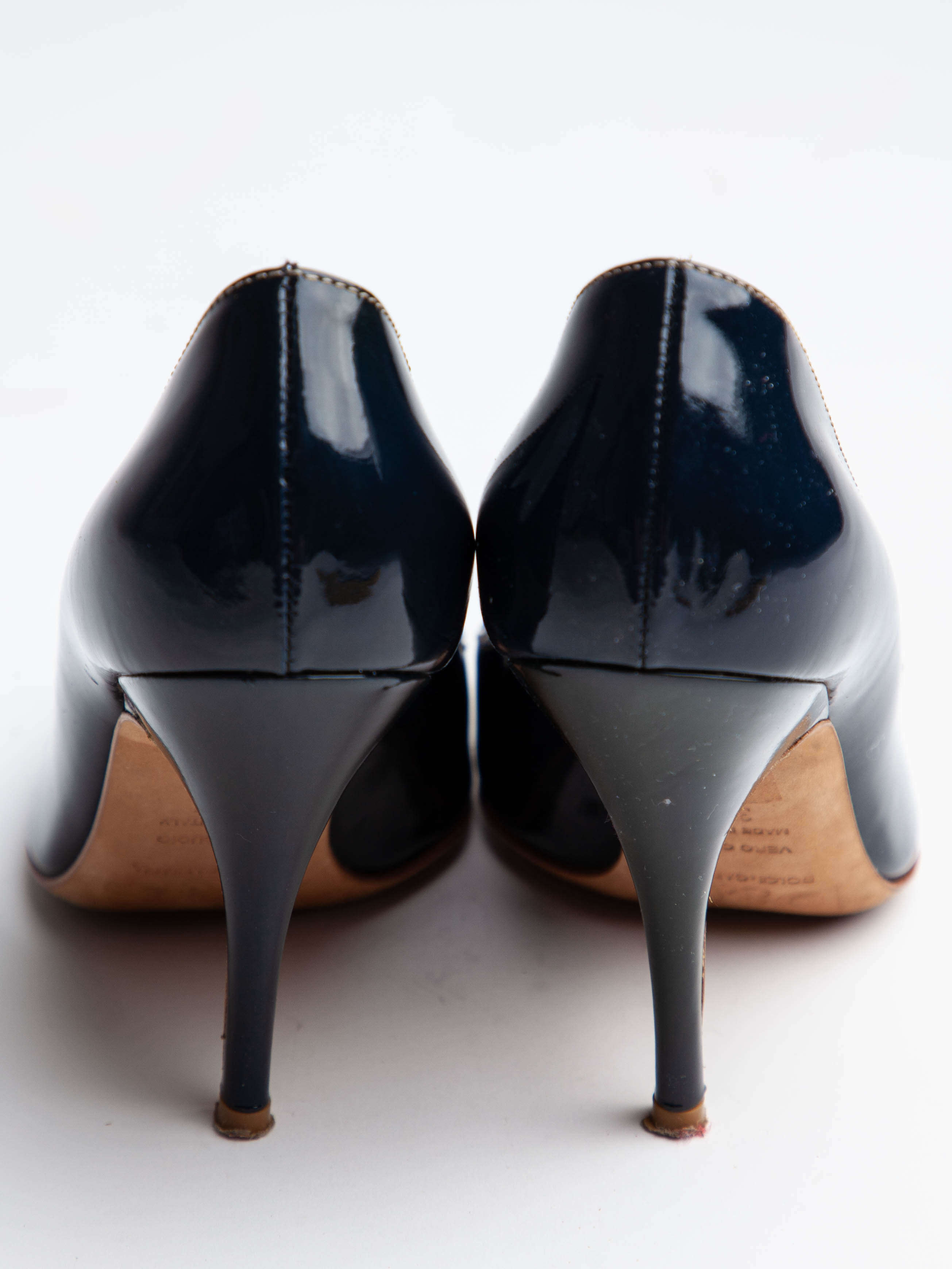 Good Dolce Gabbana Gray Leather Peep-Toe High Heels Size 36.5