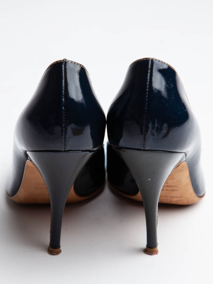 Good Dolce Gabbana Gray Leather Peep-Toe High Heels Size 36.5