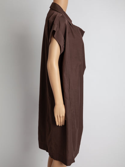 Good Trussardi Orange Cotton Dress Size M with Draped Neckline
