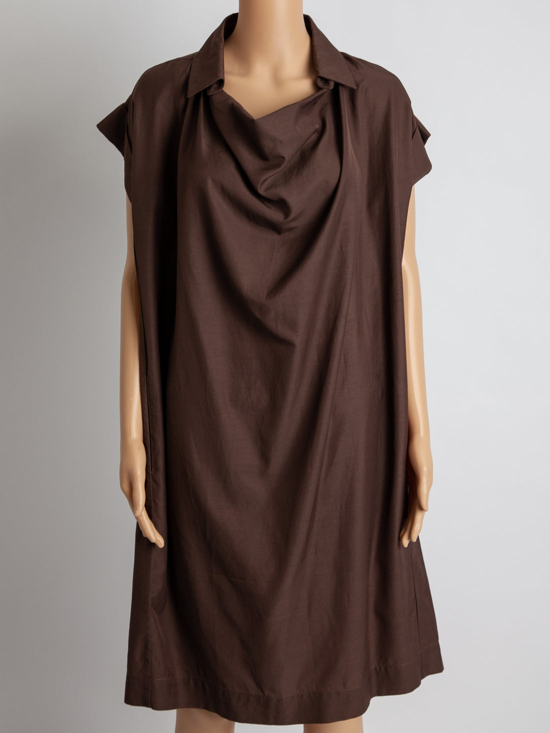 Good Trussardi Orange Cotton Dress Size M with Draped Neckline