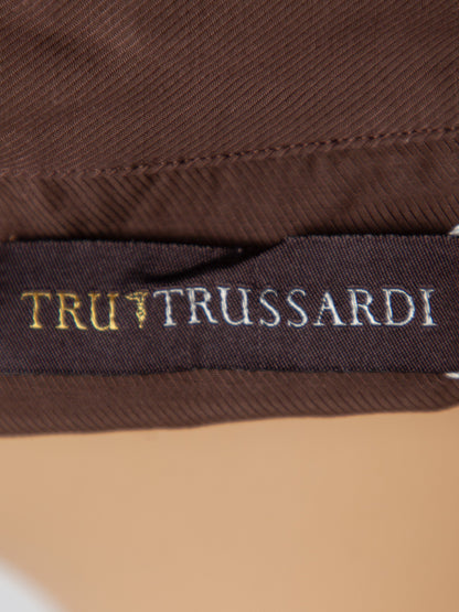 Good Trussardi Orange Cotton Dress Size M with Draped Neckline