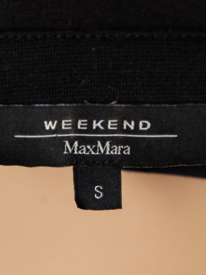 Good Max Mara Black Silk Dress Size S with Decorative Patterns