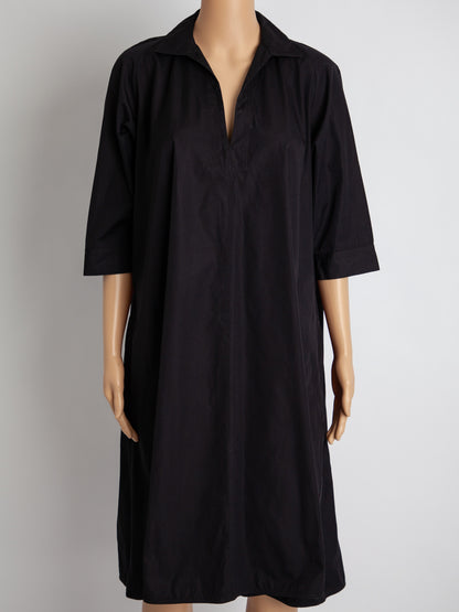Good Max Mara Black Cotton Knee-Length Dress Size M