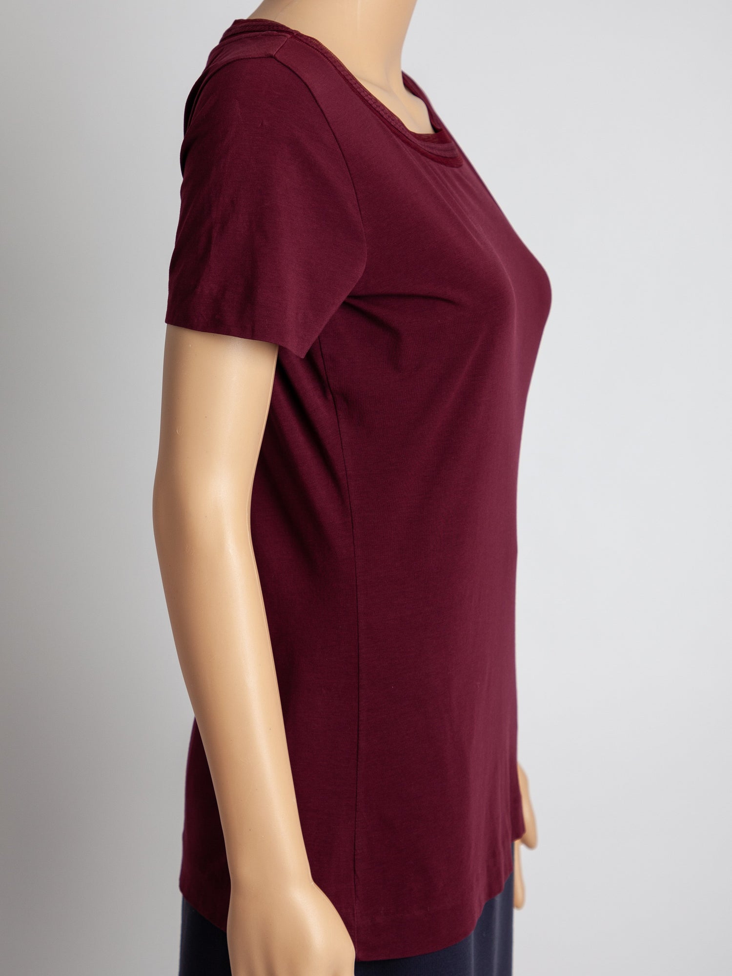 Hugo Boss Burgundy Cotton T-Shirt Short Sleeve Size M Women