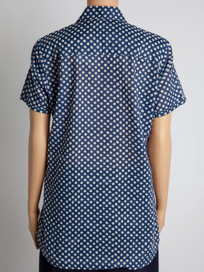 Good Polo Blue Polka Dot Short-Sleeved Button-Up Shirt Size XS