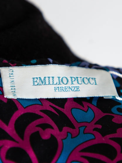 Good Emilio Pucci Black Cashmere Dress Size L with Belt