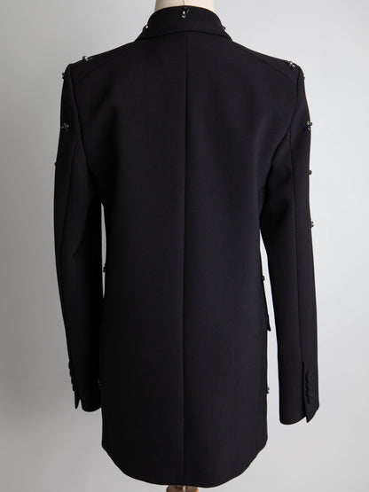 Good Condition Pinko Black Polyester Blazer with Bead Embellishments