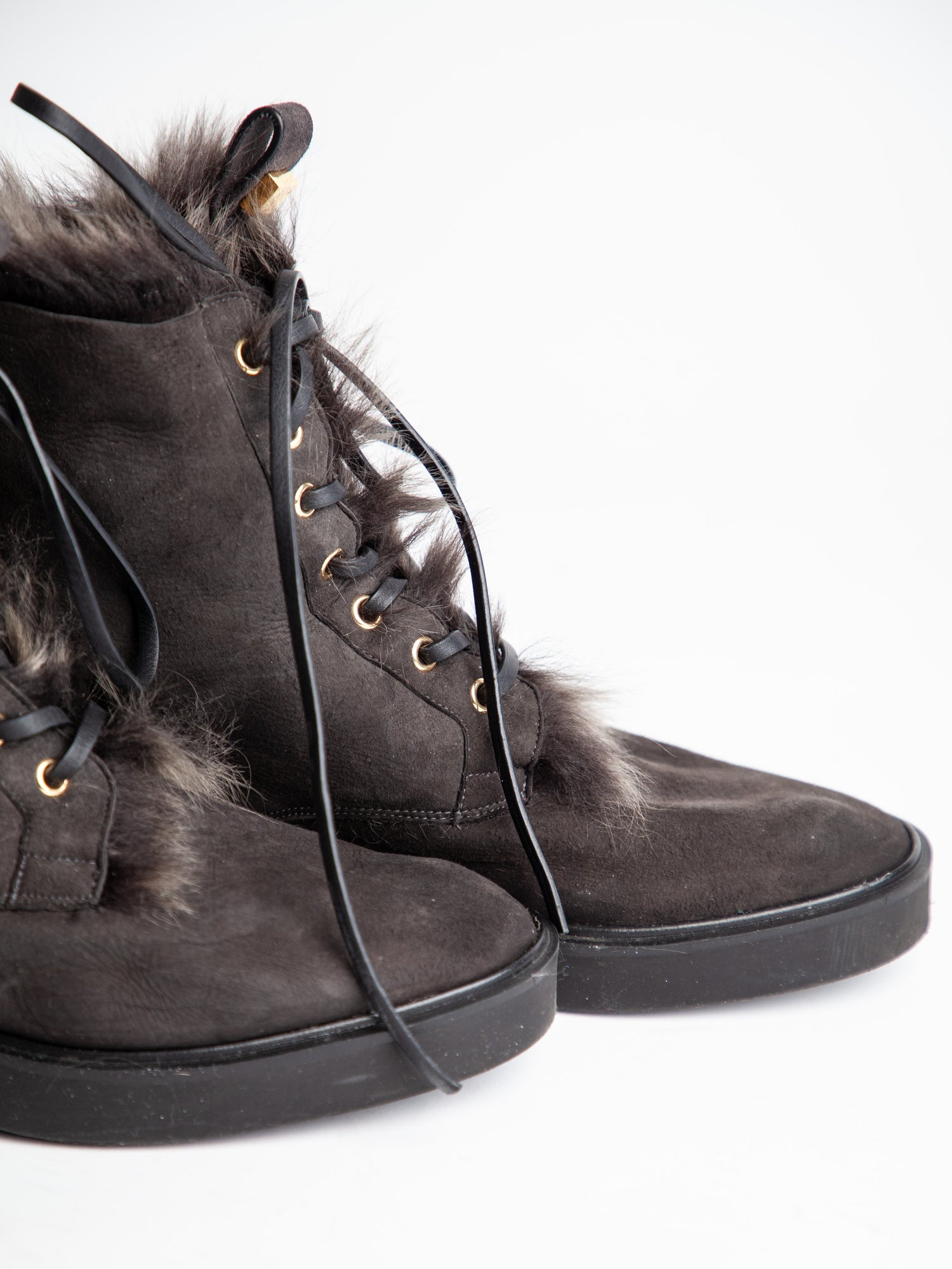 Good Stuart Weitzman Black Genuine Suede Lace-Up Boots Size 39