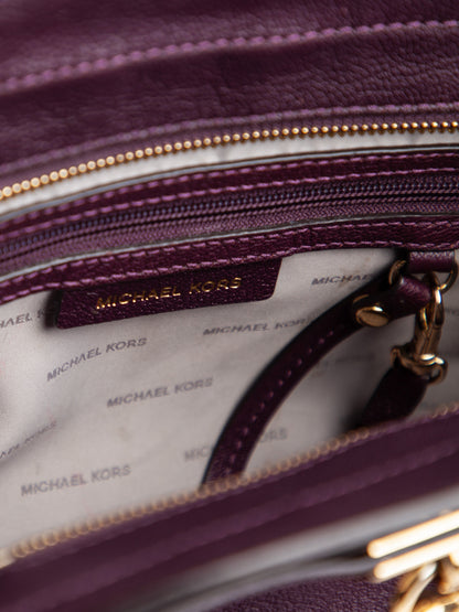 Good Michael Kors Red Leather Handbag with Gold-Tone Hardware