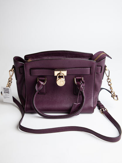 Good Michael Kors Red Leather Handbag with Gold-Tone Hardware