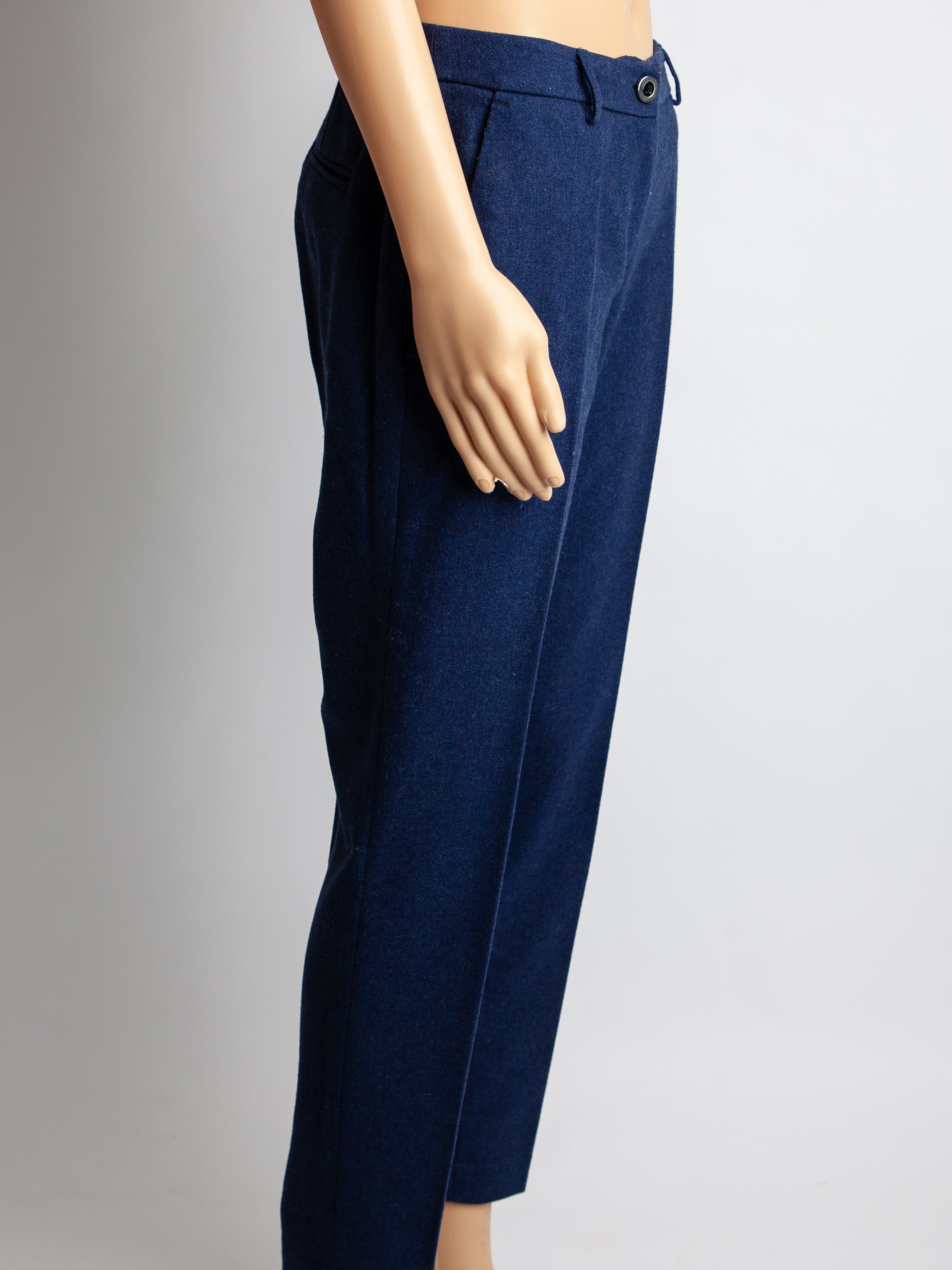 Good TWINSET Blue Polyester Trousers with Heart Detail Size S