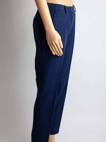 Good TWINSET Blue Polyester Trousers with Heart Detail Size S