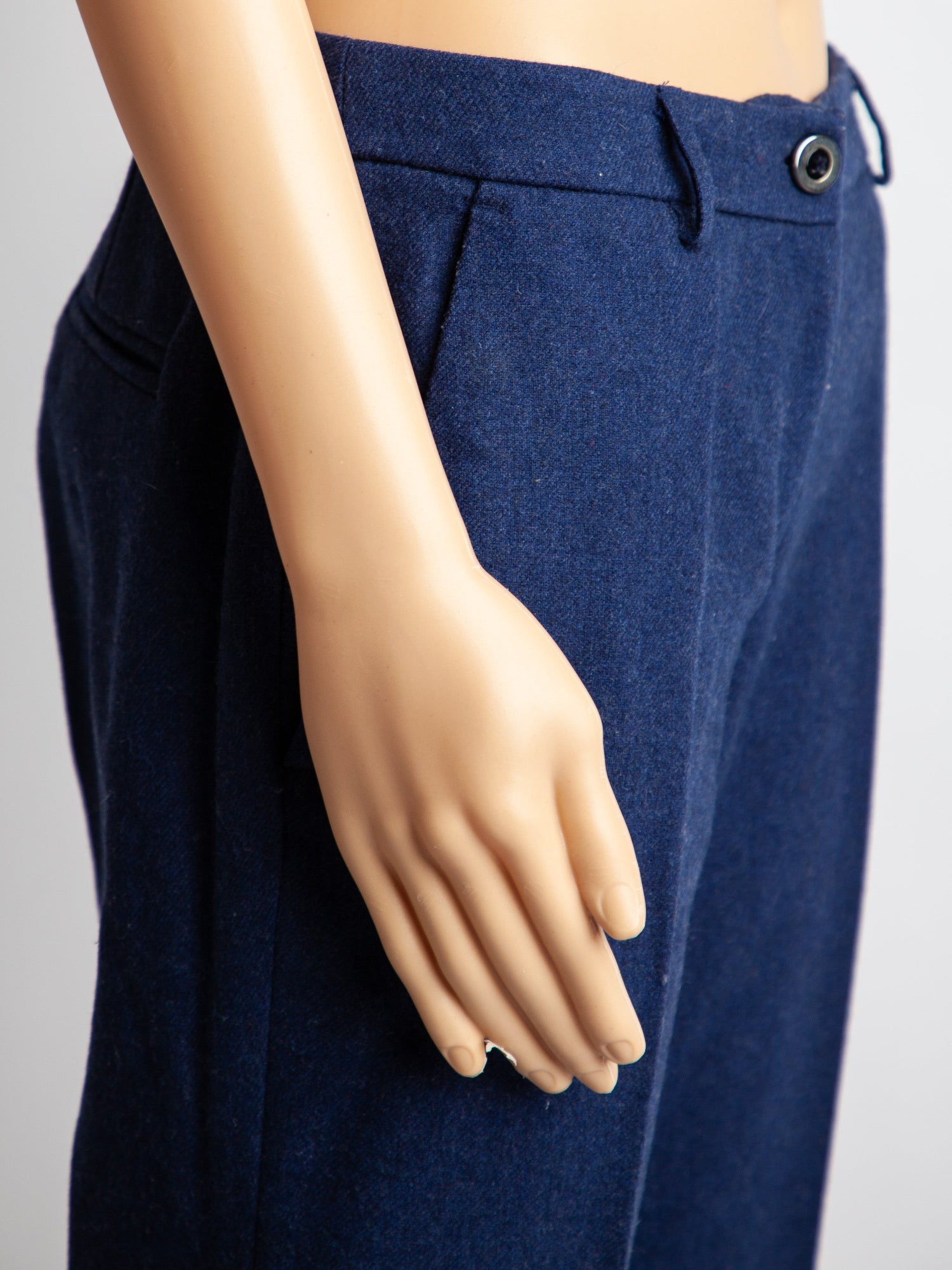 Good TWINSET Blue Polyester Trousers with Heart Detail Size S