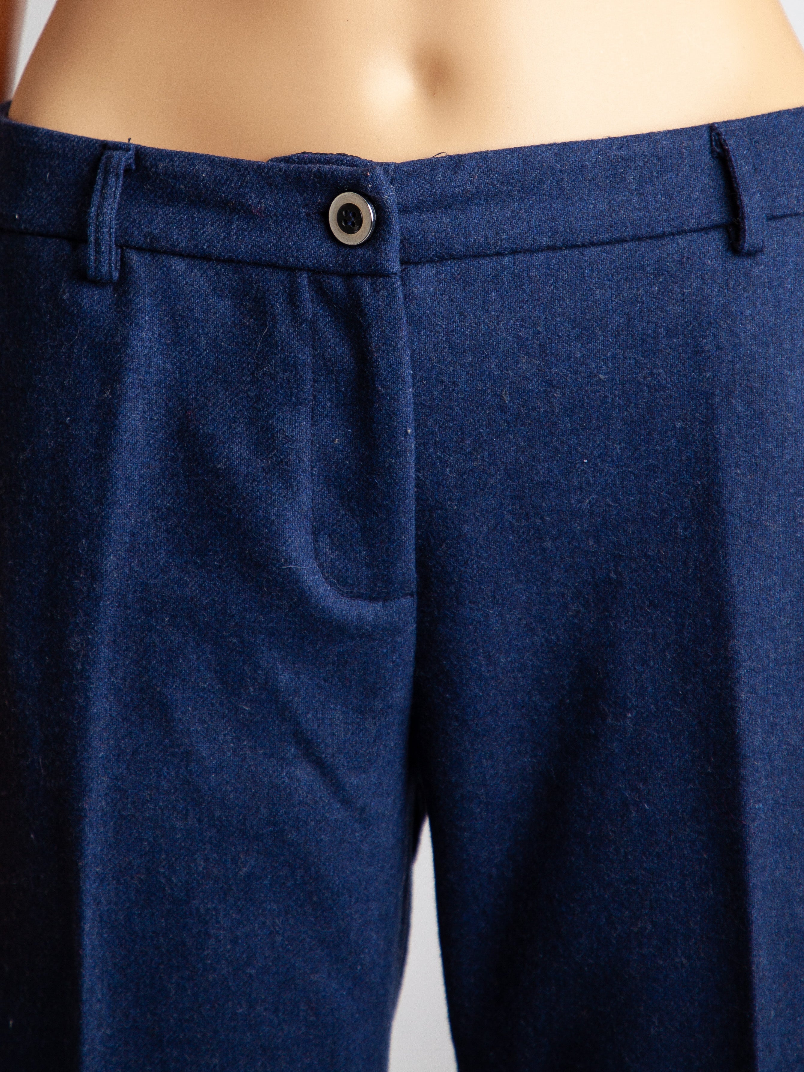 Good TWINSET Blue Polyester Trousers with Heart Detail Size S