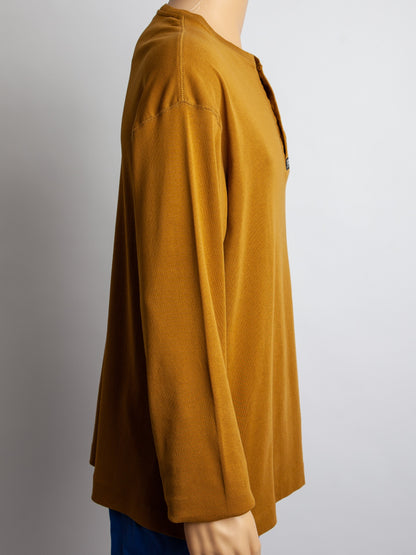 Excellent Scotch&amp;Soda Orange Long Sleeve Henley Shirt Size XXL