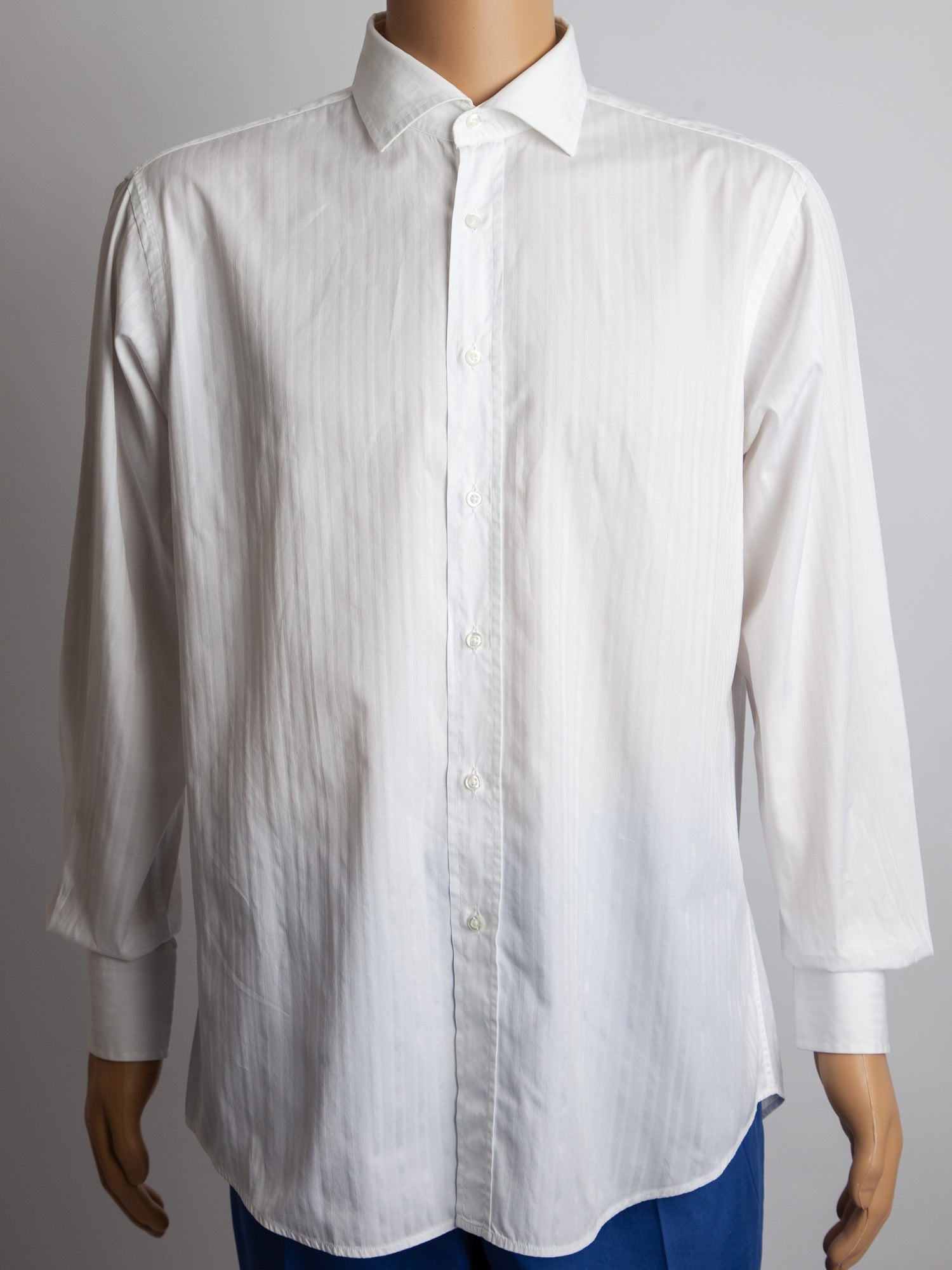 Riabella Excellent White Cotton Shirt Size L for Men