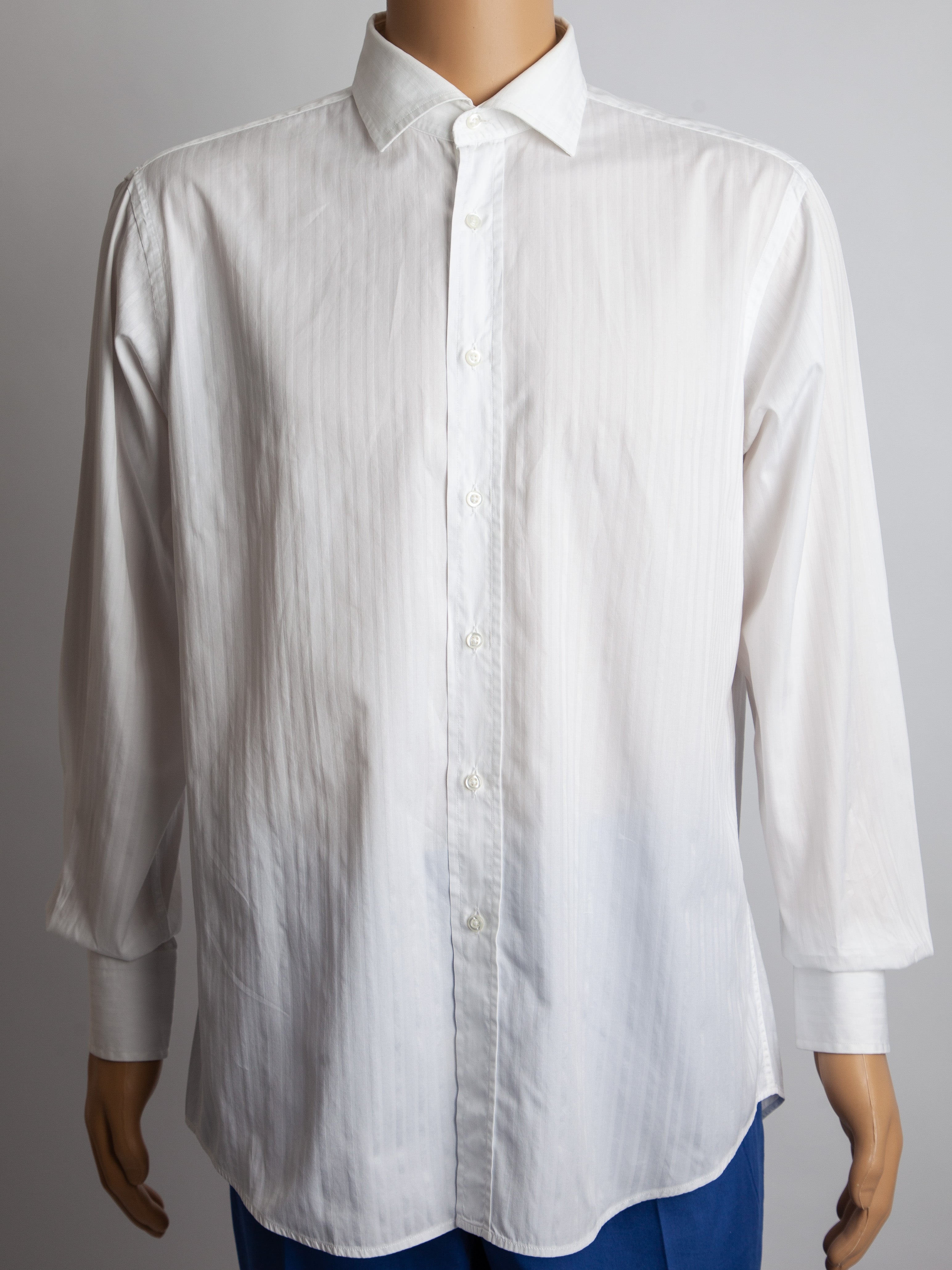 Riabella Excellent White Cotton Shirt Size L for Men