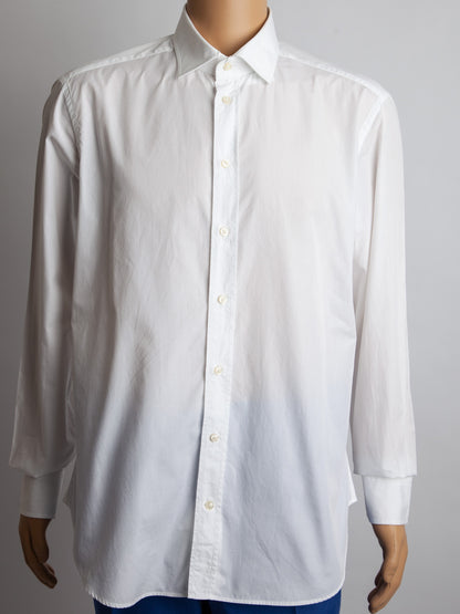 Good Armani Exchange White Slim Fit Button-Up Shirt Size XL