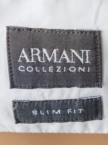 Good Armani Exchange White Slim Fit Button-Up Shirt Size XL