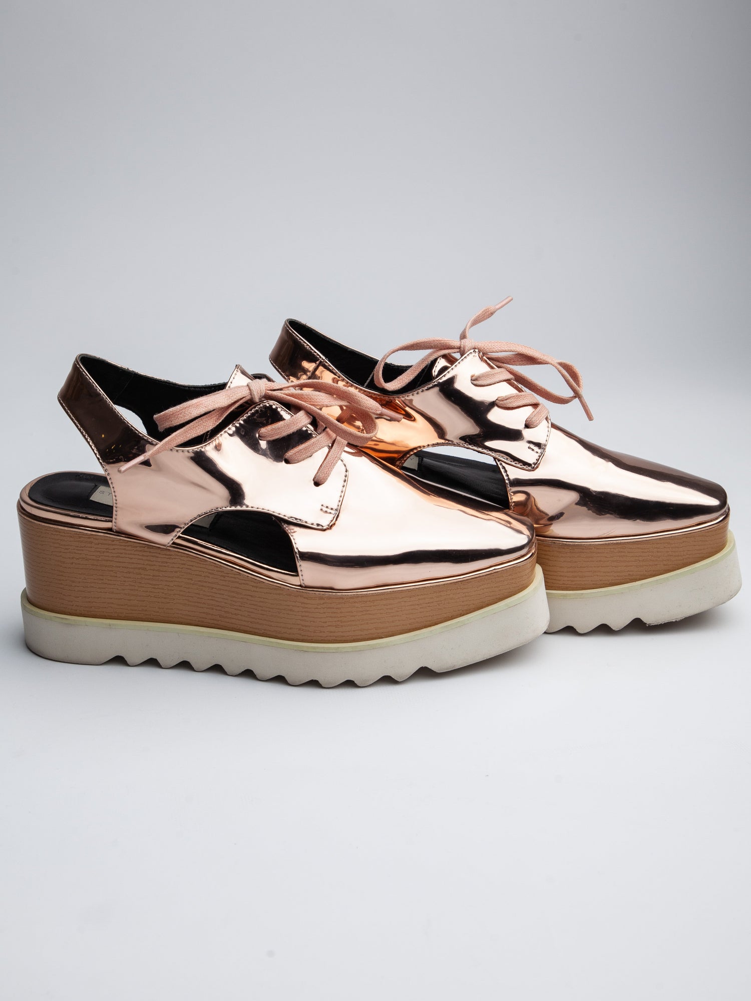 Good Stella McCartney Orange Lacquer Platform Shoes Size 40