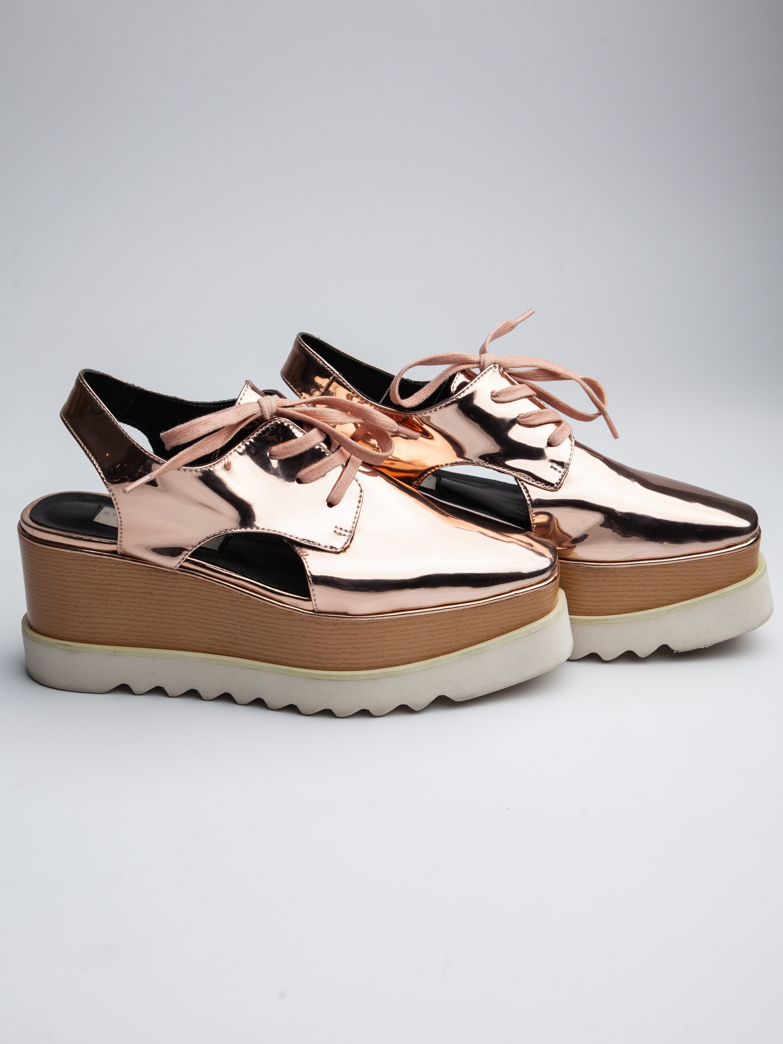 Good Stella McCartney Orange Lacquer Platform Shoes Size 40