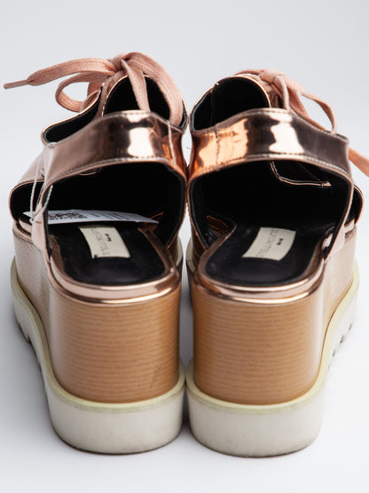 Good Stella McCartney Orange Lacquer Platform Shoes Size 40