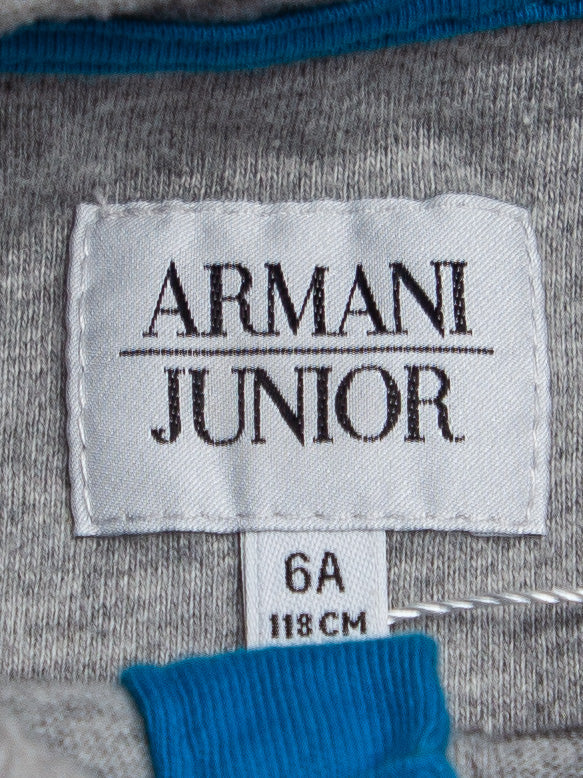 Good Armani Exchange Gray Cotton Polo Shirt Size 6 for Kids