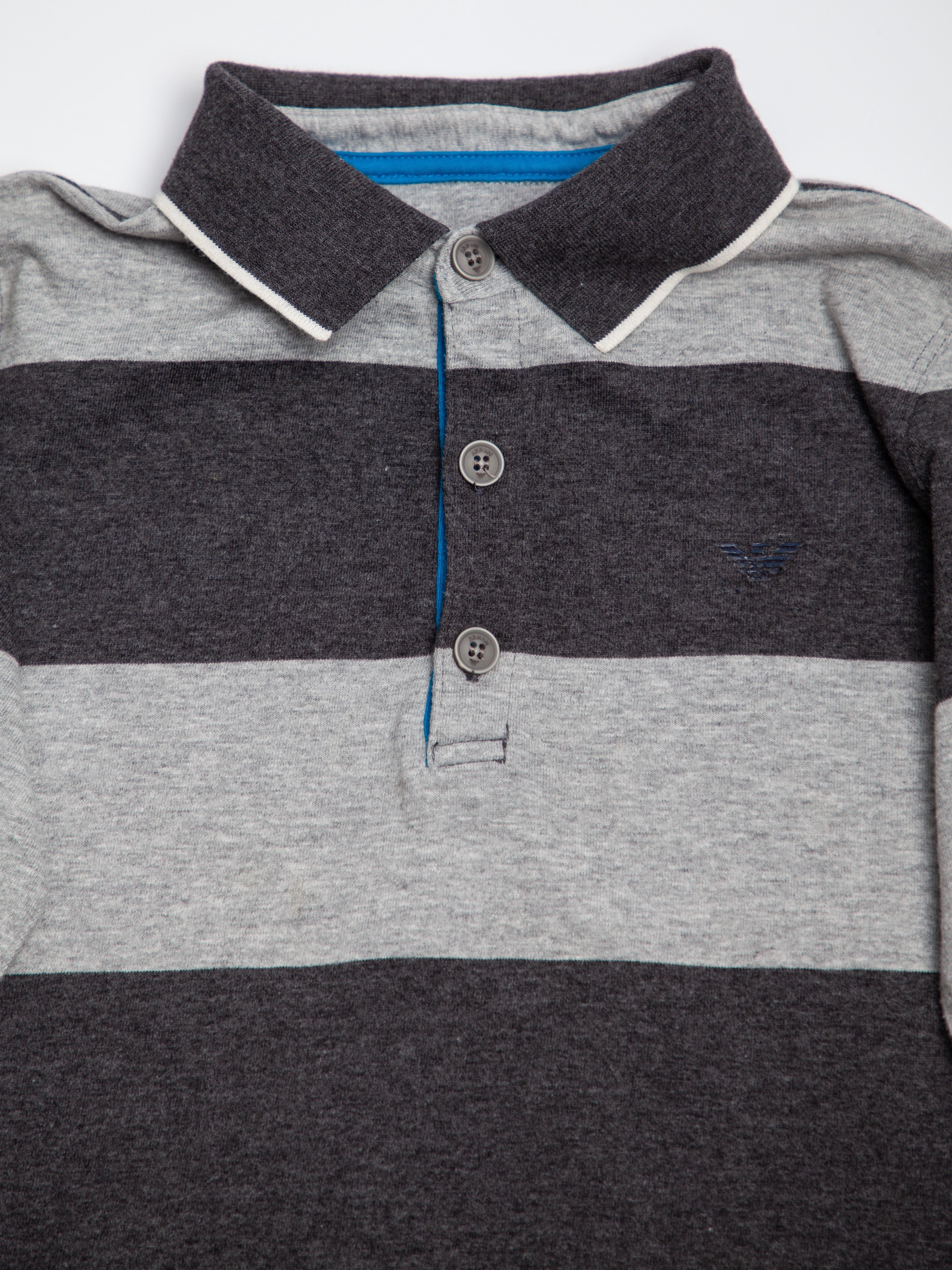 Good Armani Exchange Gray Cotton Polo Shirt Size 6 for Kids