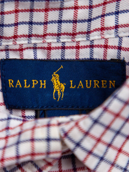 Good Ralph Lauren White Cotton Checkered Shirt for Kids Size 5