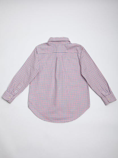 Good Ralph Lauren White Cotton Checkered Shirt for Kids Size 5