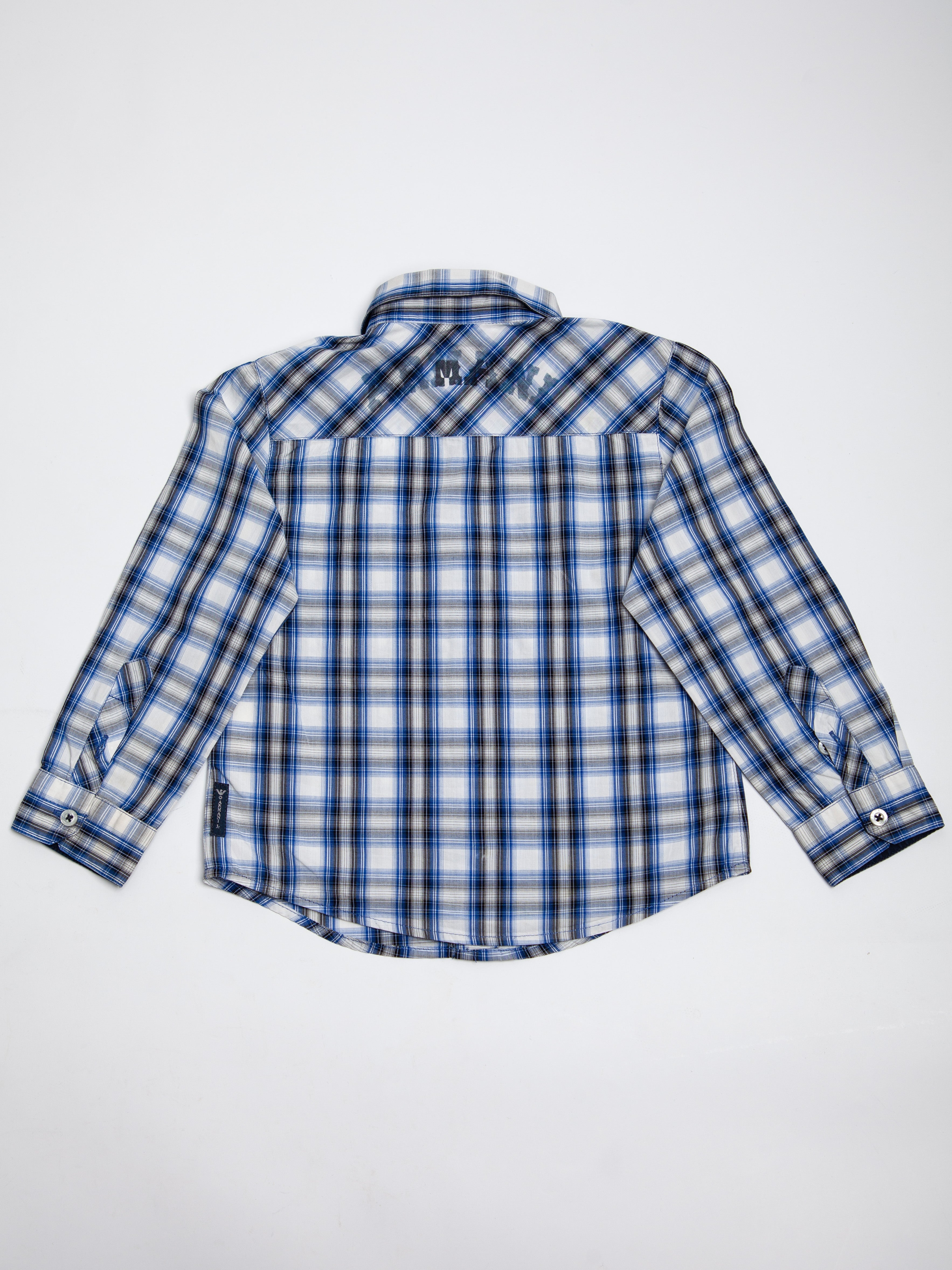 Average Armani Exchange Blue Cotton Plaid Shirt for Kids Size 2