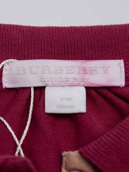 Good Burberry Pink Cotton Dress Size 2 For Kids with Plaid Cuffs