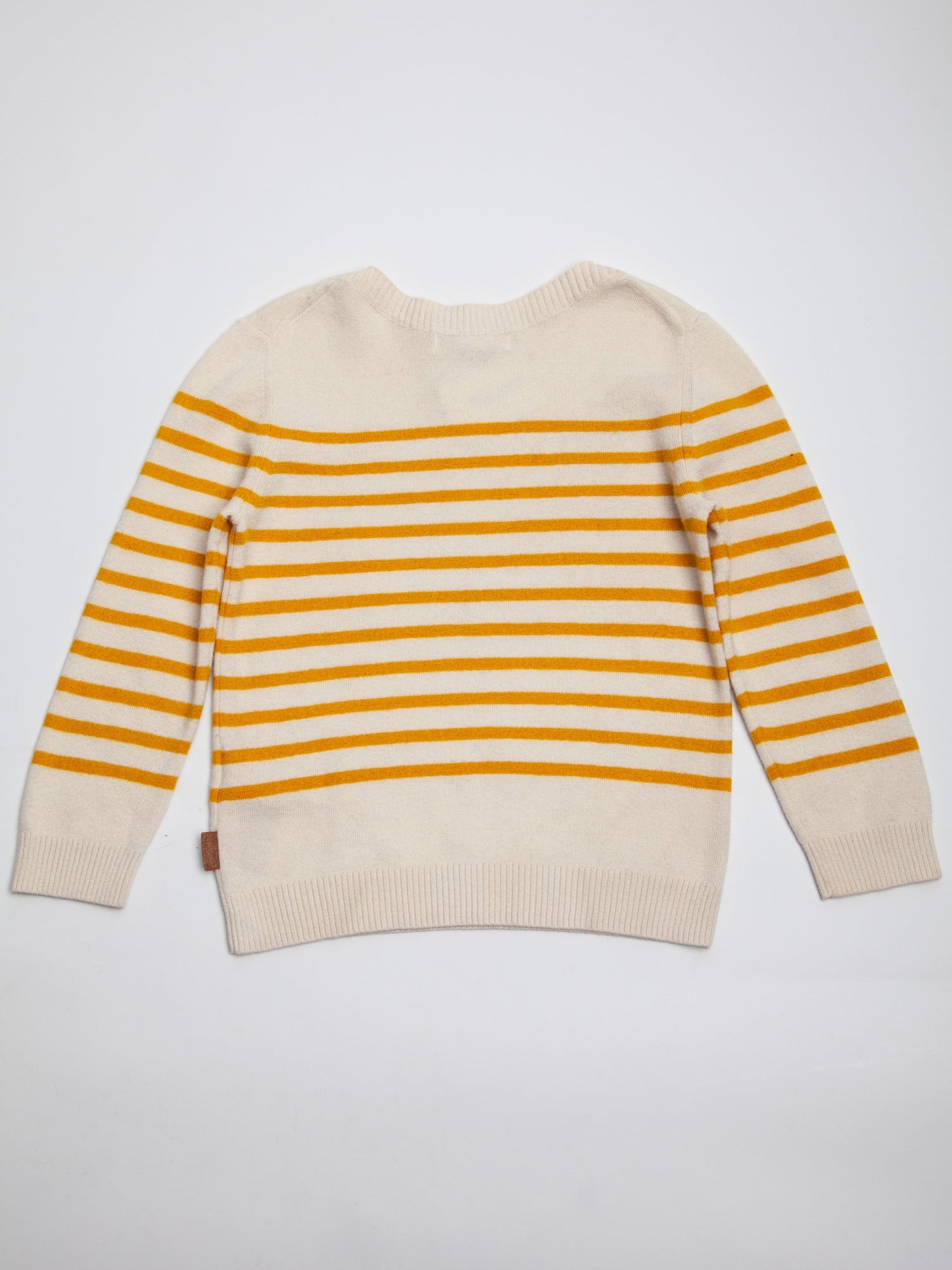 Burberry White Cotton Sweater for Kids with Yellow Stripes