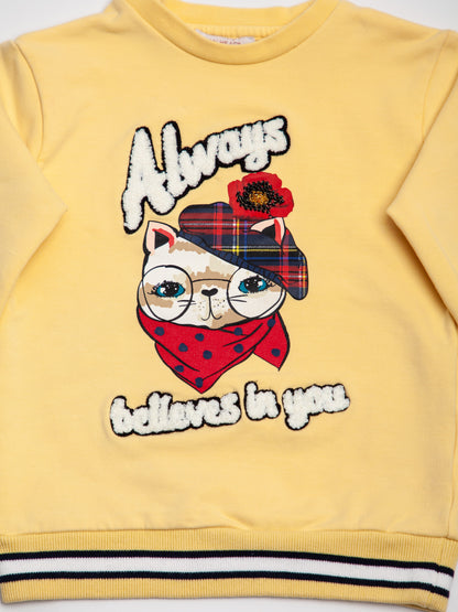 Good Silvian Heach Yellow Cotton Sweatshirt Size 8 for Kids