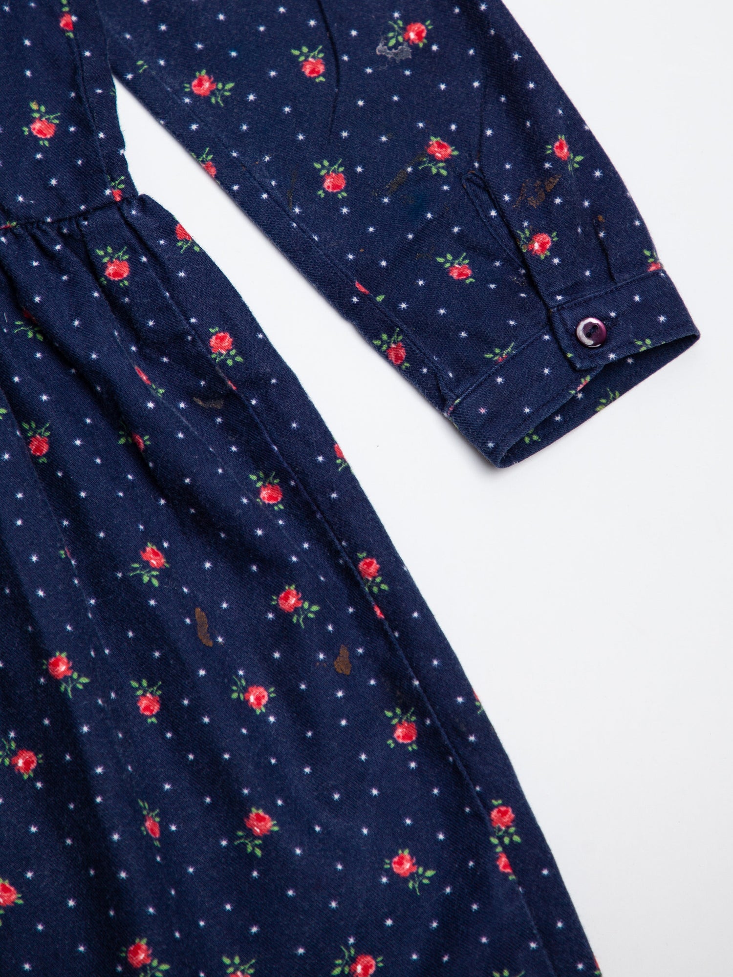 Good The White Company Blue Cotton Dress Size 5 Floral Pattern