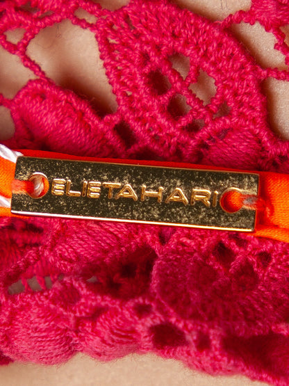 Excellent Elie Tahari Pink Floral Lace Sleeveless Dress Size S