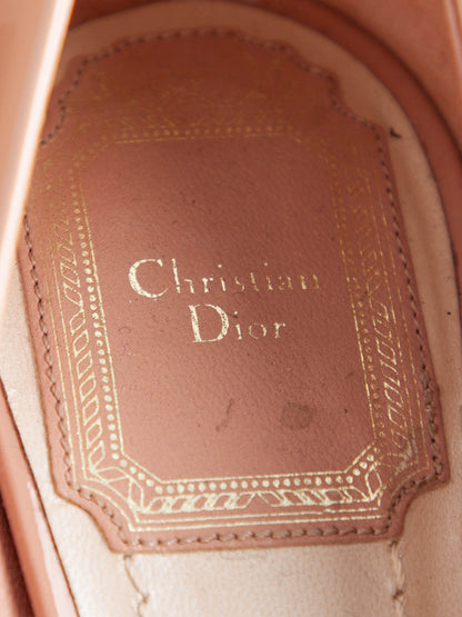 Excellent Dior Pink Lacquer Peep-Toe Pumps Size 36