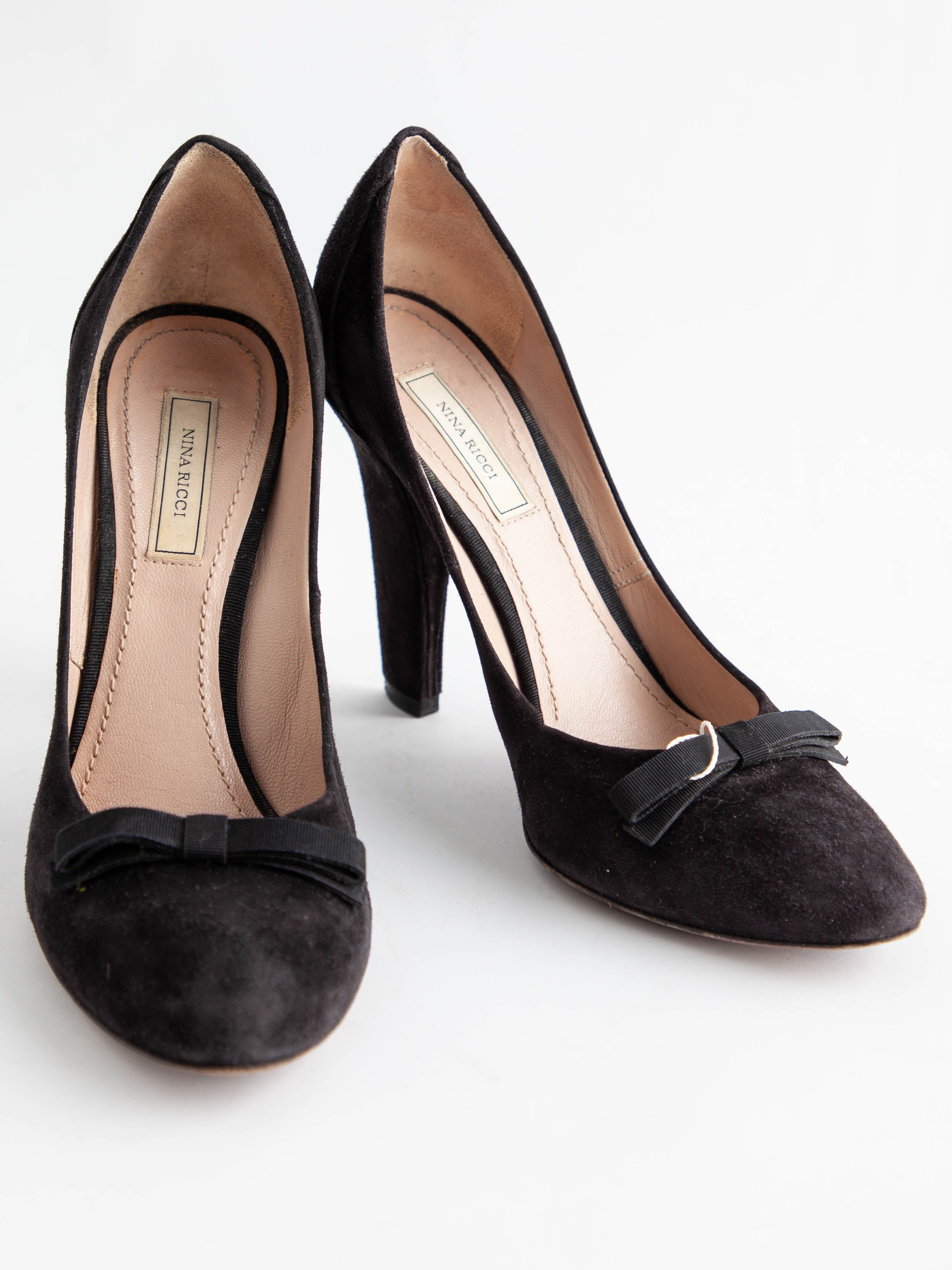 Good Nina Ricci Orange Genuine Suede High-Heeled Shoes Size 38