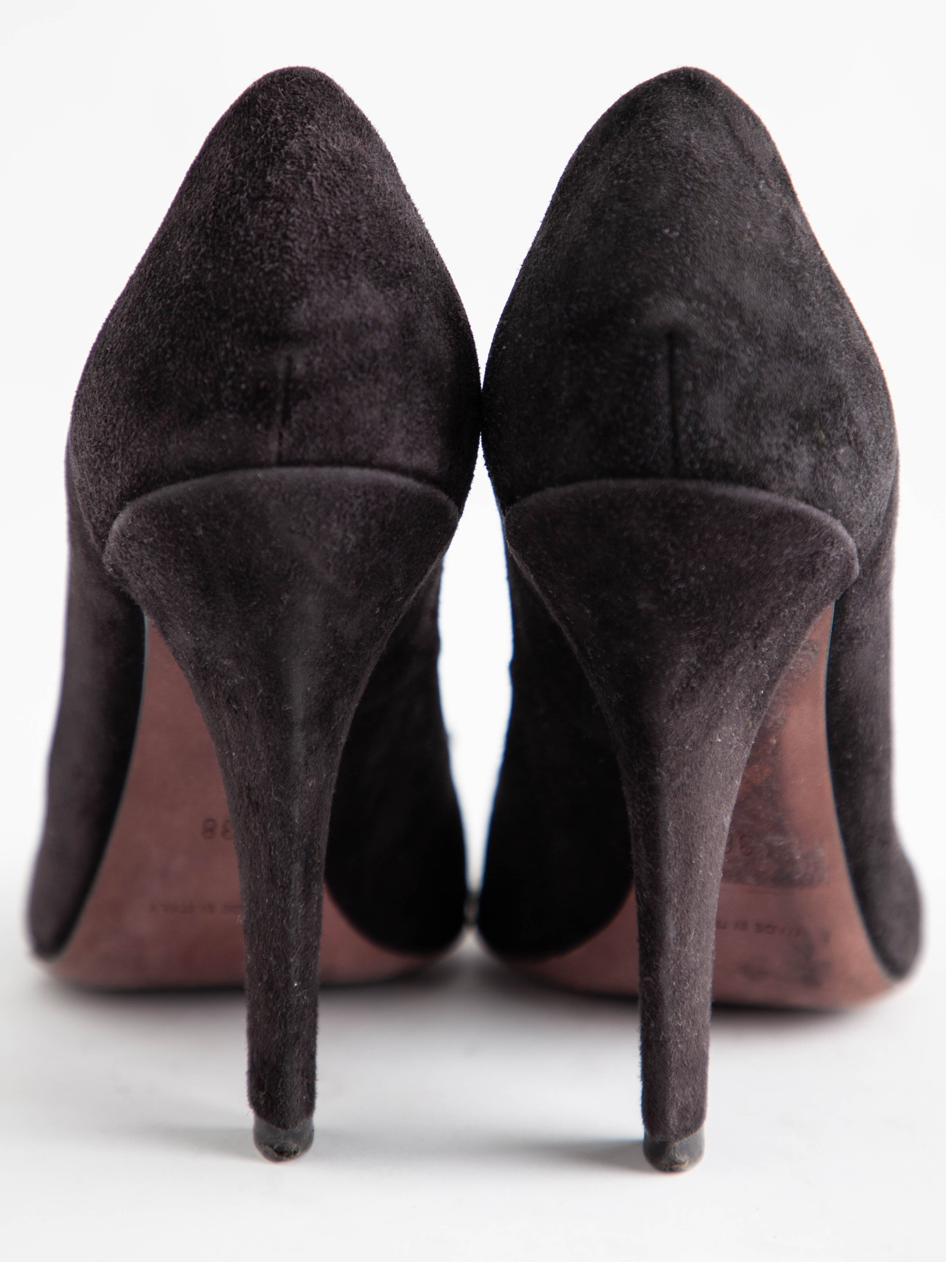 Good Nina Ricci Orange Genuine Suede High-Heeled Shoes Size 38