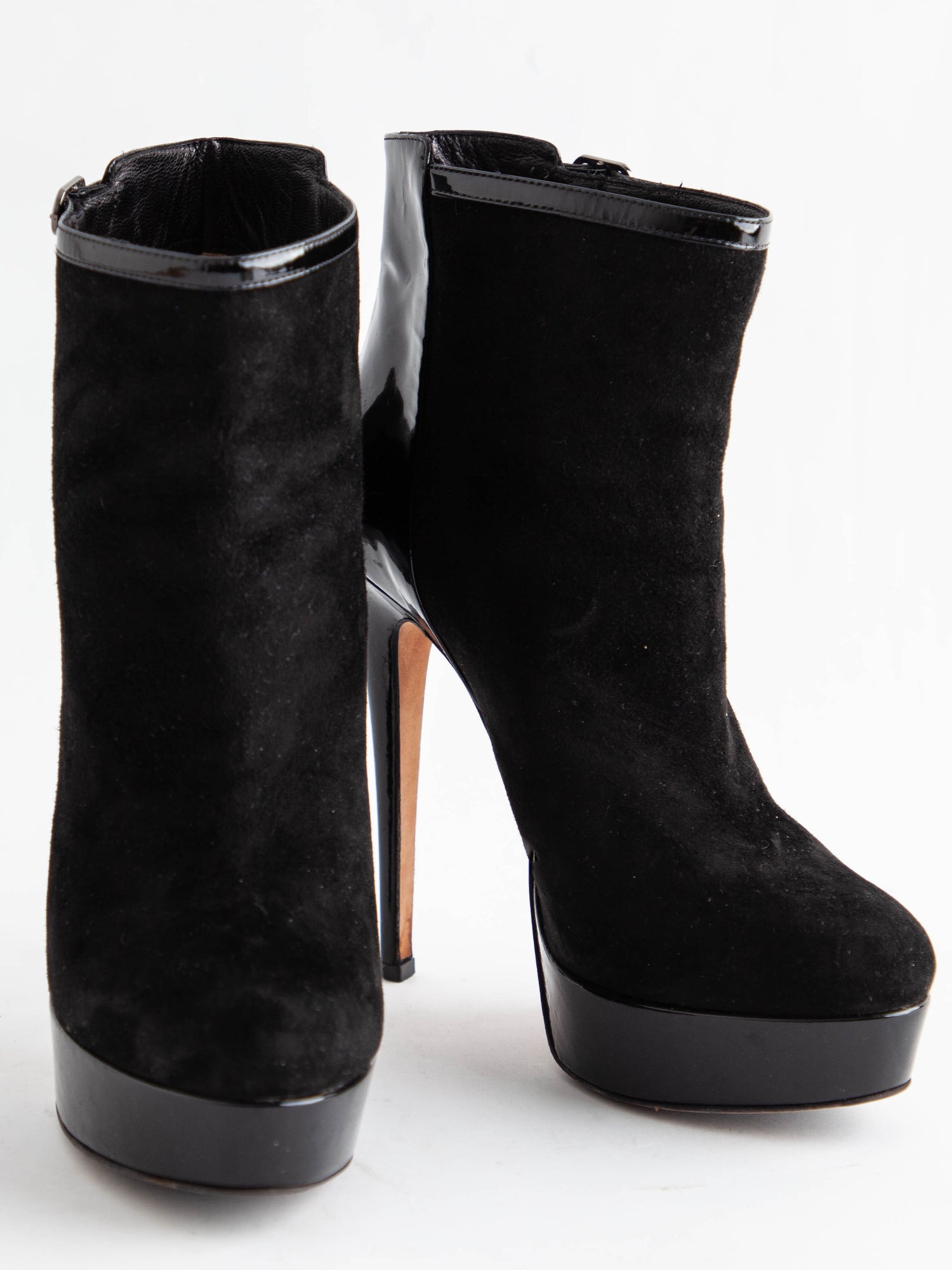 Good Ballin Black Leather High-Heeled Ankle Boots Size 36