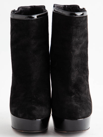 Good Ballin Black Leather High-Heeled Ankle Boots Size 36