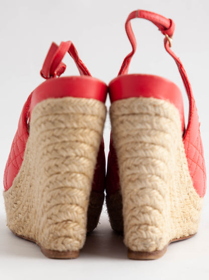 Good Dior Pink Fabric Wedge Sandals Size 36 with Bow Detail