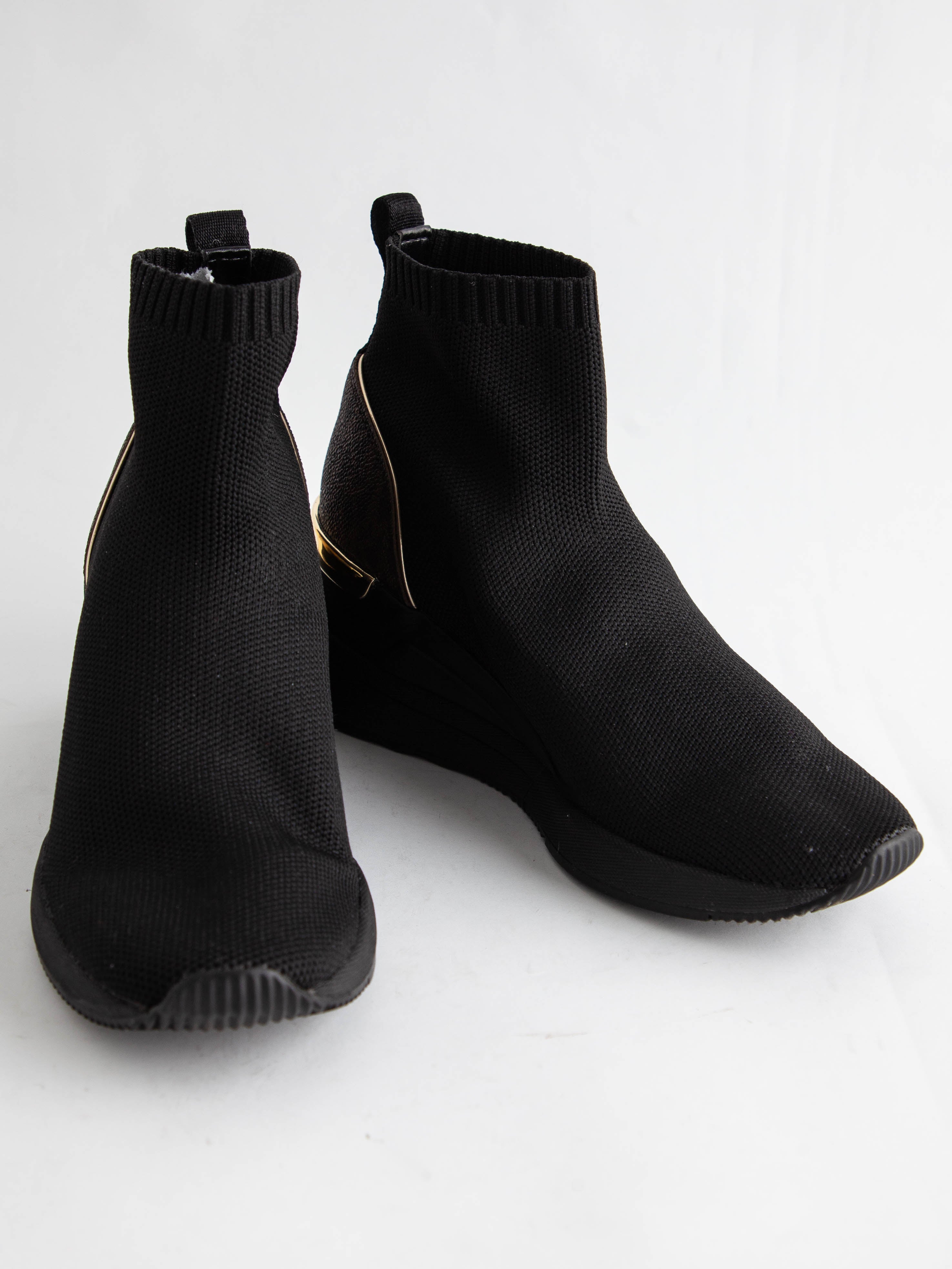 Good Michael Kors Black Textile Sock Sneakers Size 35