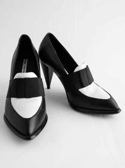 Excellent &amp; Other Stories Black Leather High-Heeled Shoes Size 36