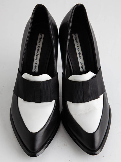 Excellent &amp; Other Stories Black Leather High-Heeled Shoes Size 36