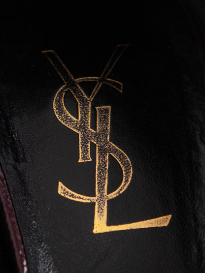 Good Saint Laurent Burgundy Lacquer High-Heeled Shoes Women