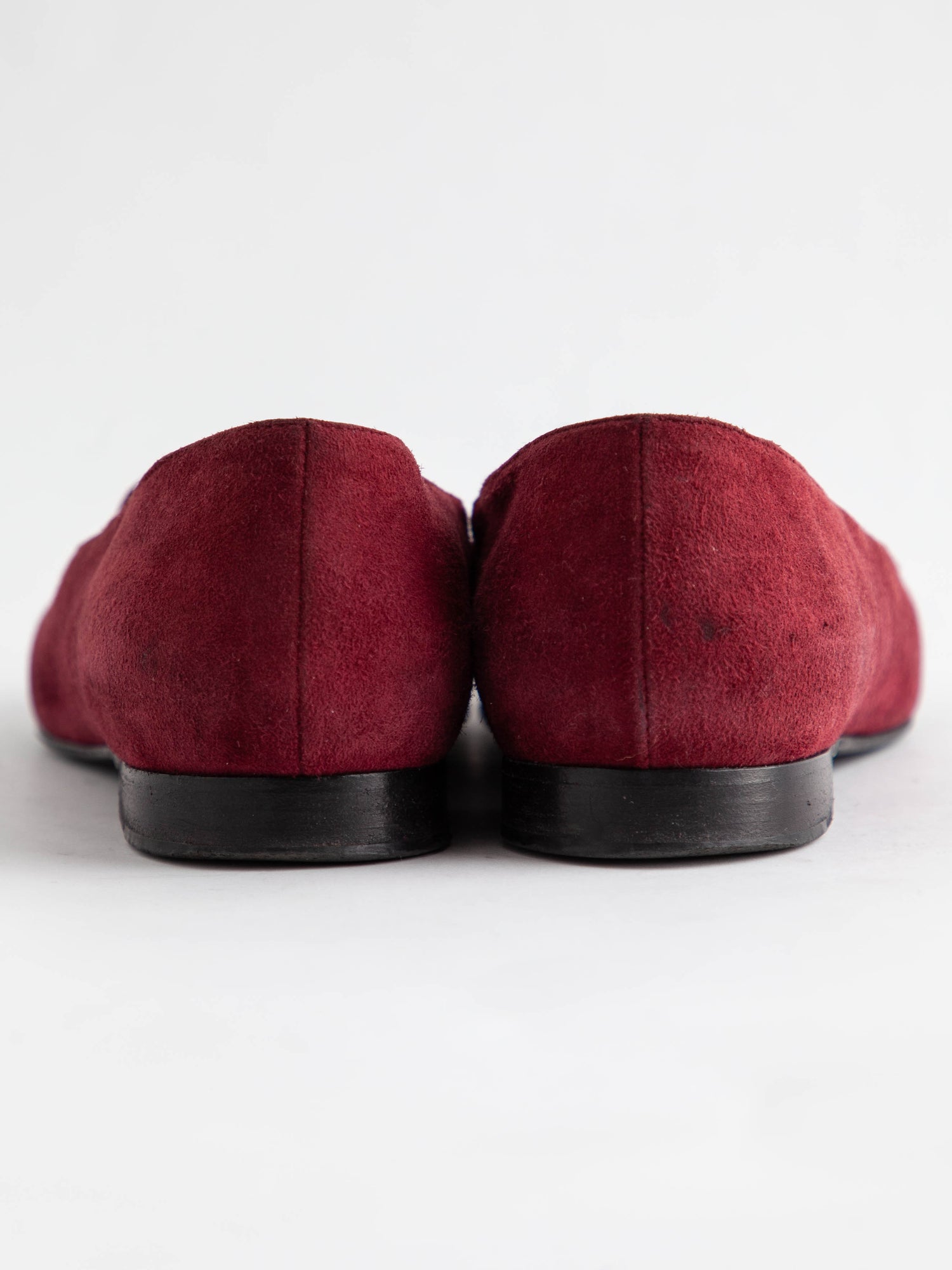 Good Ralph Lauren Red Suede Loafers Size 36 with Strap Detail