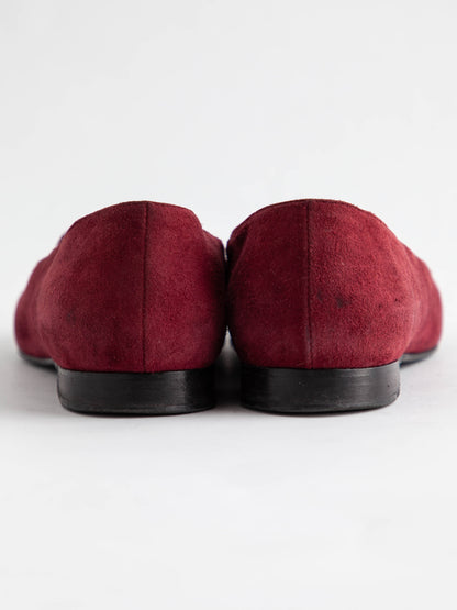 Good Ralph Lauren Red Suede Loafers Size 36 with Strap Detail