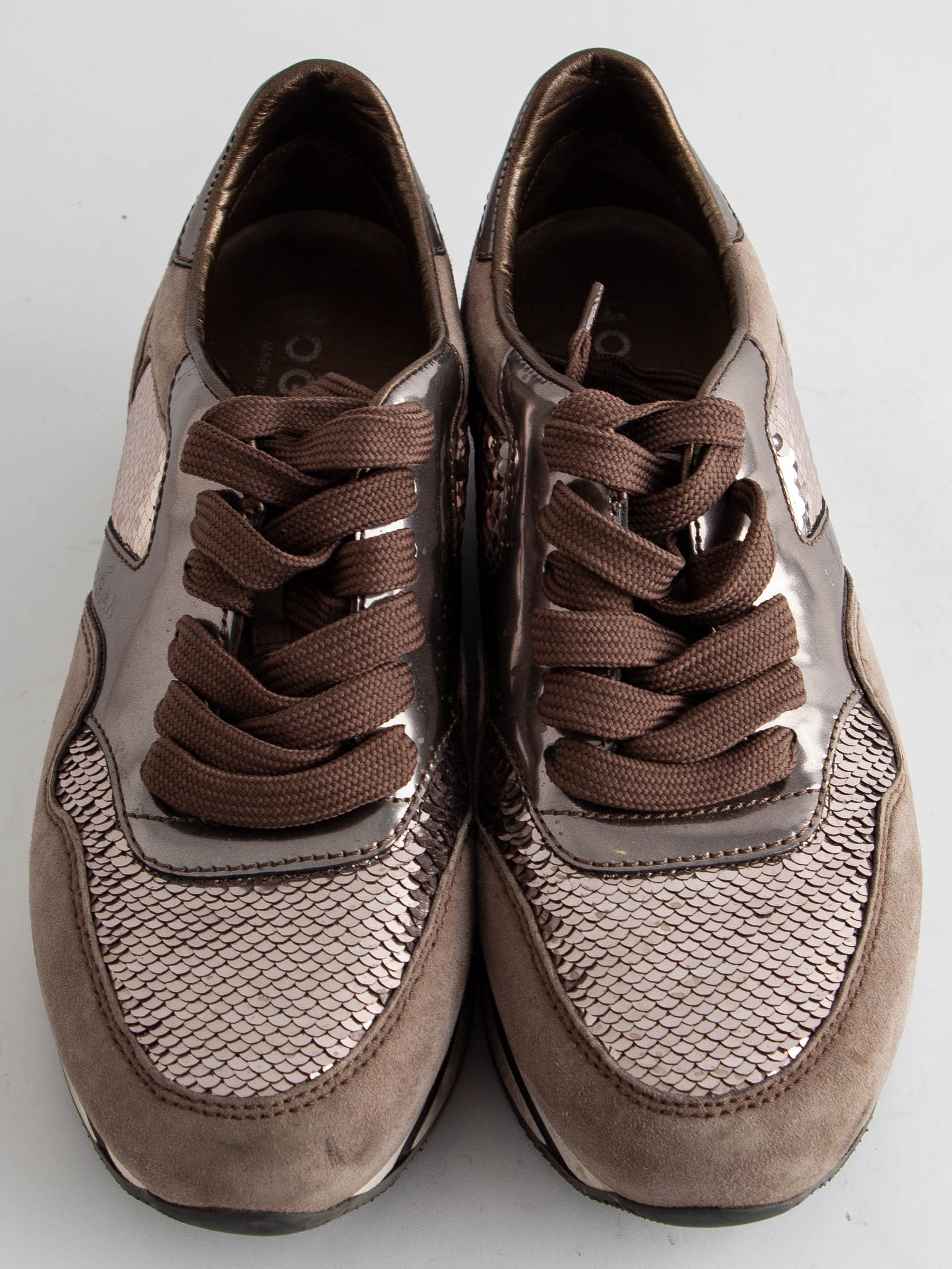Good Hogan Gray Genuine Suede Sneakers Size 36.5 Women