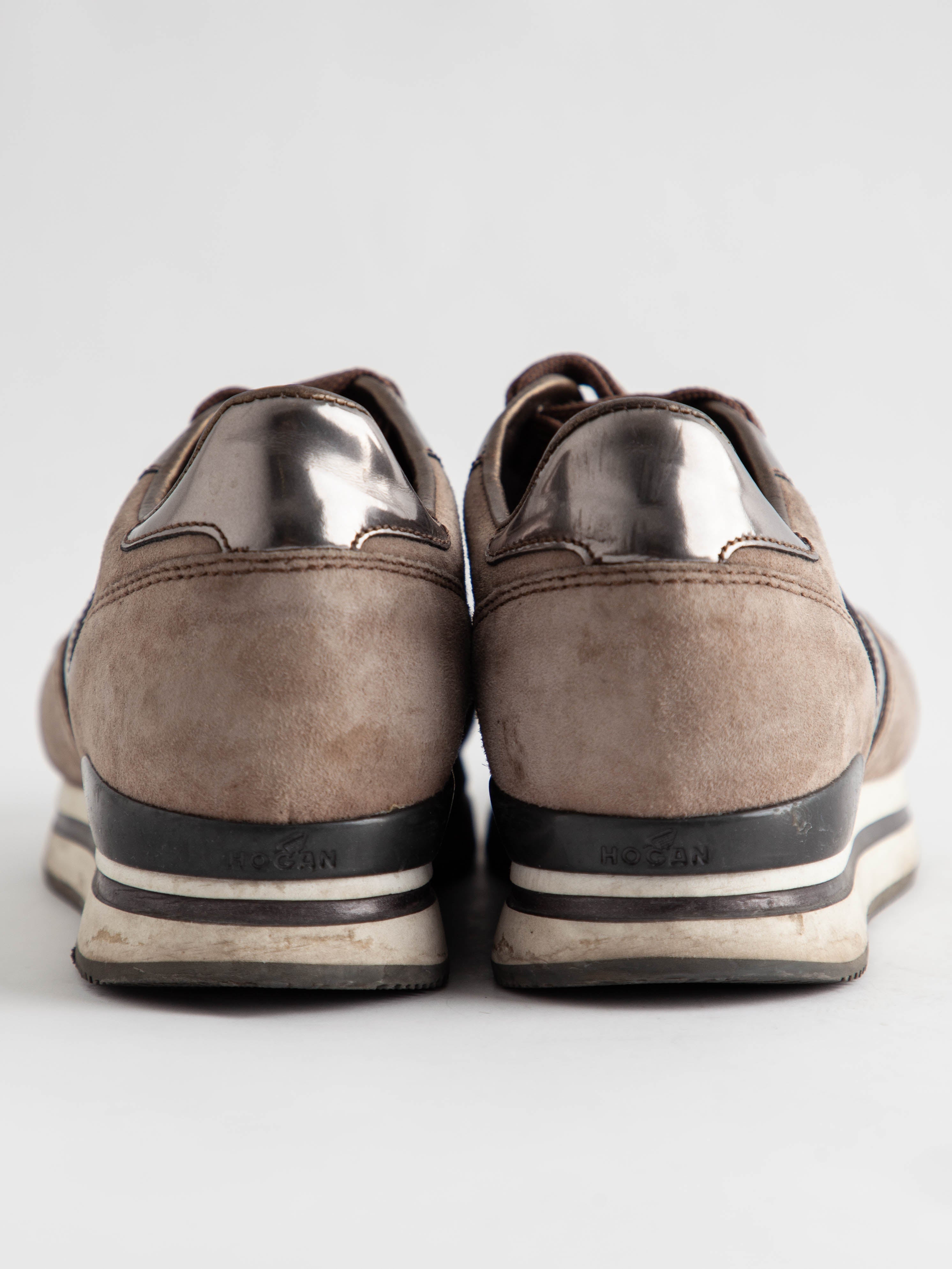 Good Hogan Gray Genuine Suede Sneakers Size 36.5 Women